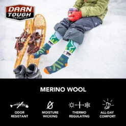 Darn Tough JR Pow Cow Midweight Ski Socks -Ski Clothing Store 2023 Darn Tough JR Pow Cow Ski Sock 4